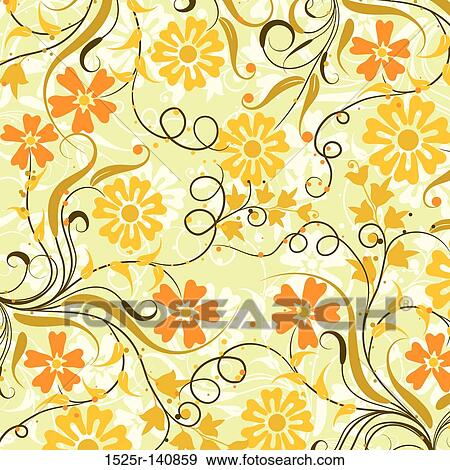Decorative floral pattern, vector View Large Illustration Stock Illustration - Decorative floral pattern, vector. Fotosearch
