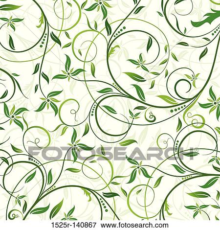 Stock Illustration - Decorative floral pattern, vector. Fotosearch