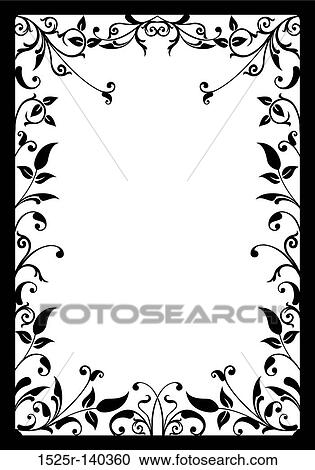 Clipart - Decorative frame, vector. Fotosearch