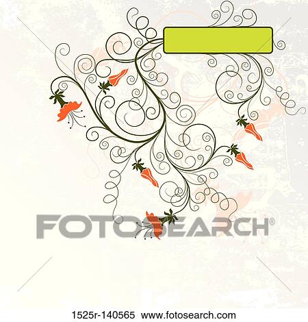 Decorative grunge floral background, vector View Large Illustration Stock Illustration - Decorative grunge floral background, vector. Fotosearch