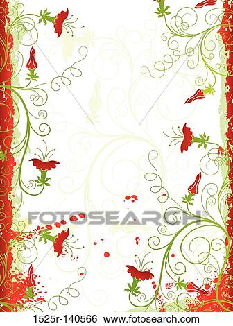Decorative grunge floral background, vector View Large Illustration Stock Illustration - Decorative grunge floral background, vector. Fotosearch