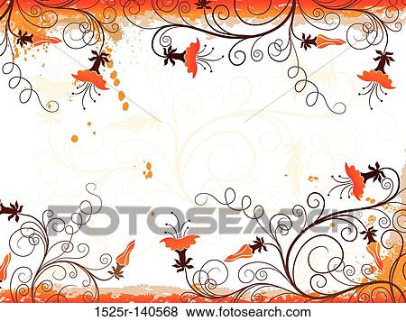 Decorative grunge floral background, vector View Large Illustration Stock Illustration - Decorative grunge floral background, vector. Fotosearch