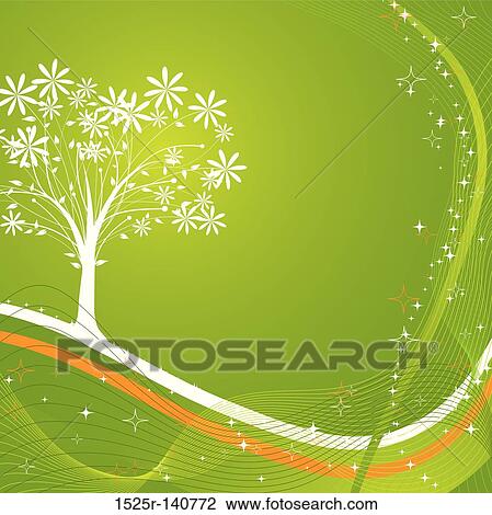 Decorative tree background, vector View Large Illustration Drawing - Decorative tree background, vector. Fotosearch