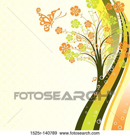 Decorative tree background, vector View Large Illustration Stock Illustration - Decorative tree background, vector. Fotosearch