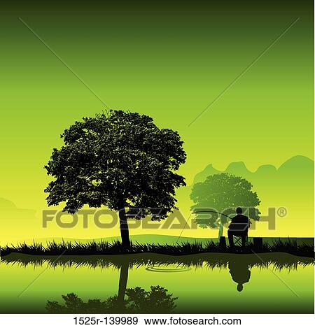 Stock Illustration - Early Fishing. Fotosearch