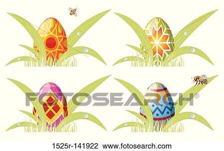 Easter eggs View Large Illustration Drawing - Easter eggs. Fotosearch