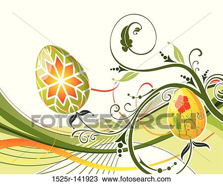 Easter eggs View Large Illustration Drawing - Easter eggs. Fotosearch