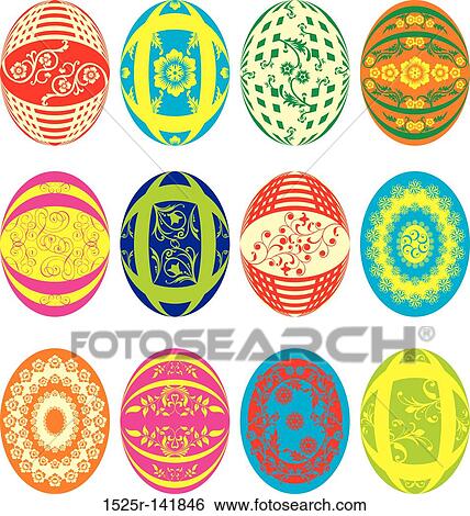 Easter eggs, vector View Large Illustration Stock Illustration - Easter eggs, vector. Fotosearch