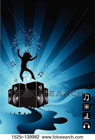 Drawing - Electric Music Explosion. Fotosearch