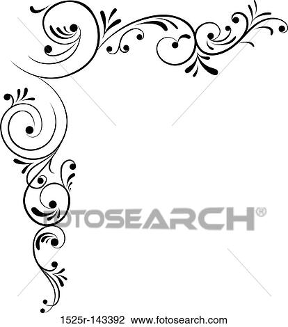 Element for design, corner flower, vector View Large Illustration Drawing - Element for design, corner flower, vector. Fotosearch