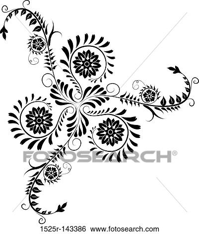 Element for design, corner flower, vector View Large Illustration Stock Illustration - Element for design, corner flower, vector. Fotosearch