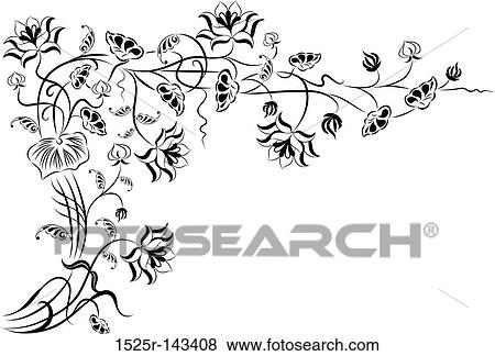 Element for design, corner flower, vector View Large Illustration Stock Illustration - Element for design, corner flower, vector. Fotosearch