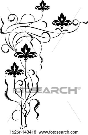 Stock Illustration - Element for design, corner flower, vector. Fotosearch