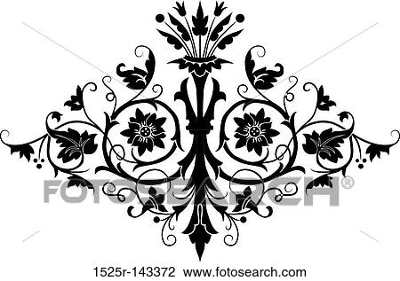 Drawing - Element for design, flower. Fotosearch