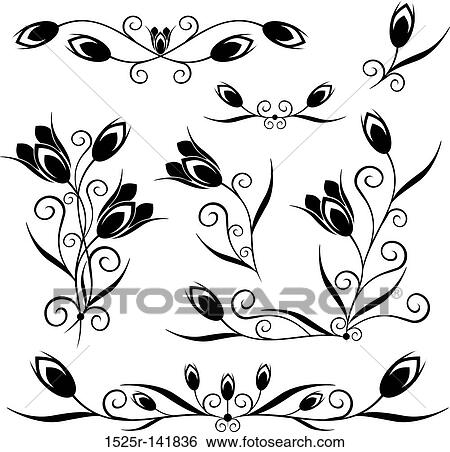 Elements for design (tulip, bud), vector View Large Illustration Stock Illustration - Elements for design (tulip, bud), vector. Fotosearch