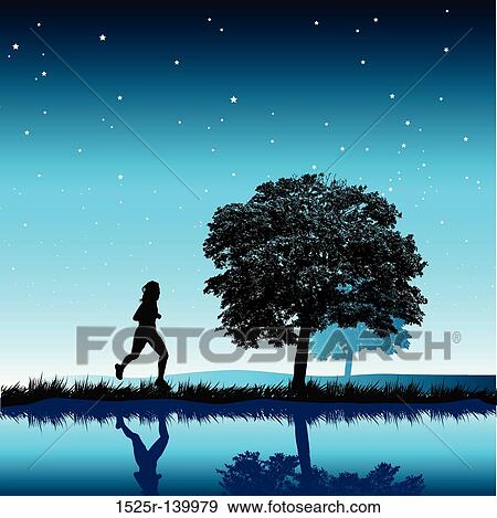Stock Illustration - Evening Runner. Fotosearch
