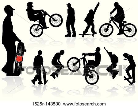 Extreme silhouettes View Large Illustration Clipart - Extreme silhouettes. Fotosearch