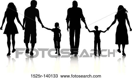 families View Large Illustration Drawing - families. Fotosearch