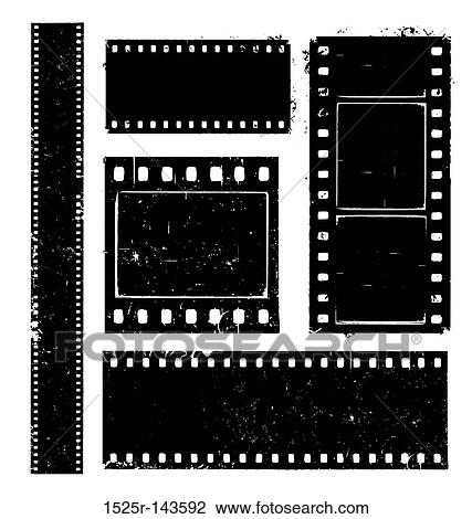 Film strip grunge View Large Illustration Drawing - Film strip grunge. Fotosearch