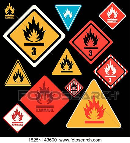 flammable signs View Large Illustration Clipart - flammable signs. Fotosearch