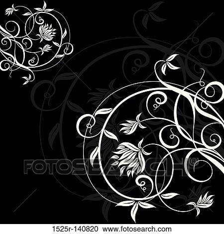 Clipart - Floral abstract background, vector. Fotosearch
