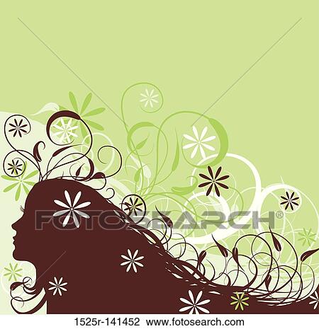 Floral abstract woman, vector View Large Illustration Drawing - Floral abstract woman, vector. Fotosearch