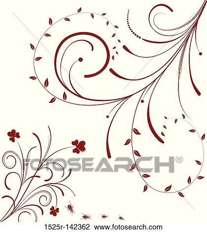 Floral abstraction View Large Illustration Drawing - Floral abstraction. Fotosearch