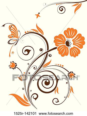 Clip Art - Floral background. Fotosearch