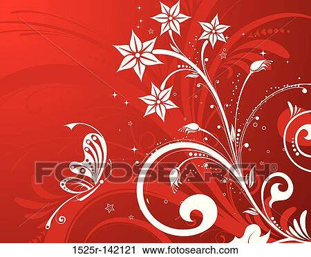 Clip Art - Floral background. Fotosearch