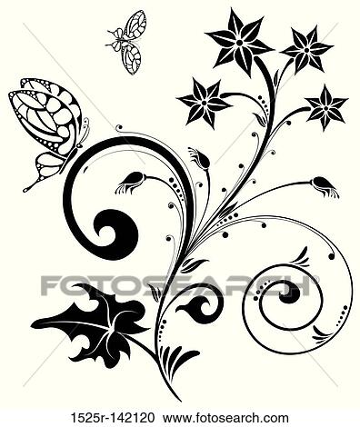 Clipart - Floral background. Fotosearch