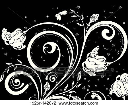 Drawing - Floral background. Fotosearch