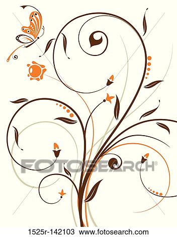 Floral background View Large Illustration Drawing - Floral background. Fotosearch
