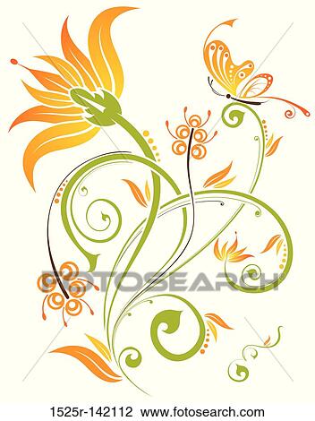 Floral background View Large Illustration Drawing - Floral background. Fotosearch