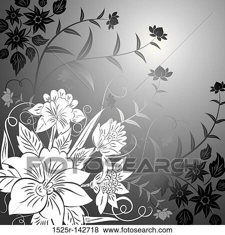 Floral background, elements for design, vector View Large Illustration Stock Illustration - Floral background, elements for design, vector. Fotosearch