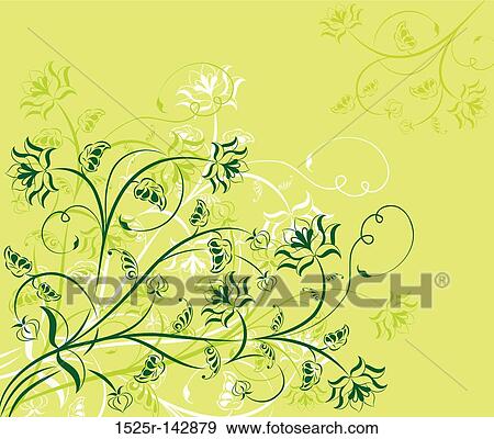 Floral background, elements for design, vector View Large Illustration Stock Illustration - Floral background, elements for design, vector. Fotosearch