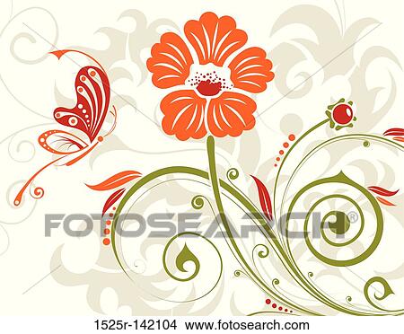 Floral background View Large Illustration Stock Illustration - Floral background. Fotosearch