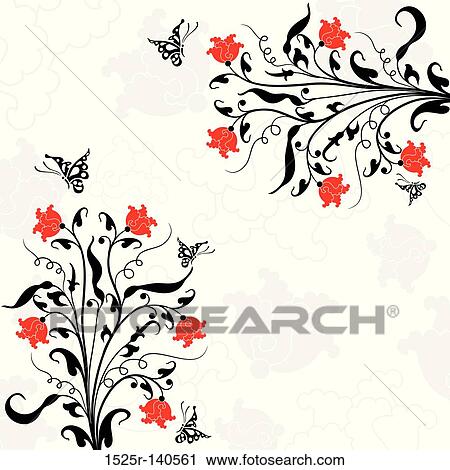 Floral background, vector View Large Illustration Clip Art - Floral background, vector. Fotosearch
