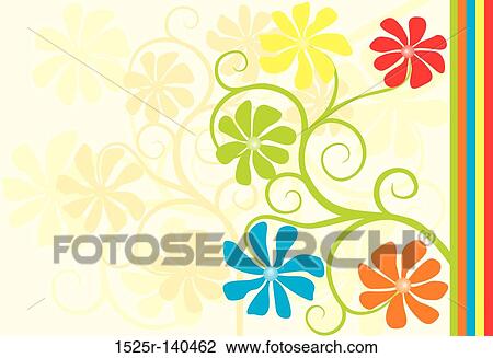 Drawing - Floral background, vector. Fotosearch