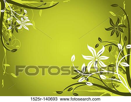 Drawing - Floral background, vector. Fotosearch
