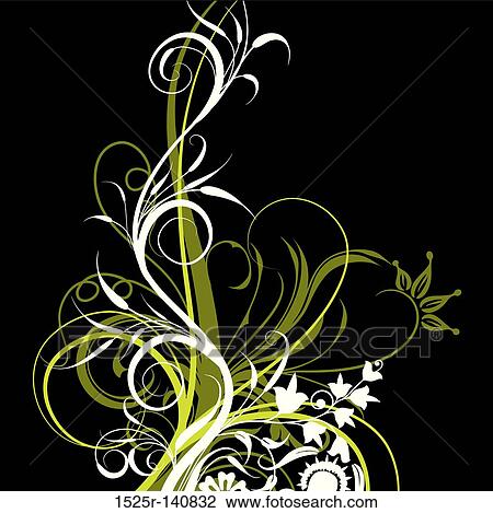 Drawing - Floral background, vector. Fotosearch