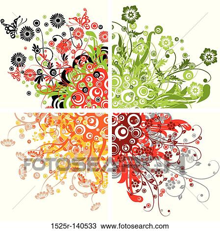 Floral backgrounds, vector View Large Illustration Drawing - Floral backgrounds, vector. Fotosearch