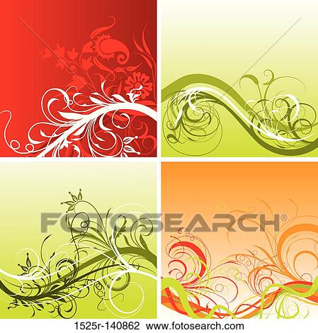 Floral backgrounds, vector View Large Illustration Drawing - Floral backgrounds, vector. Fotosearch