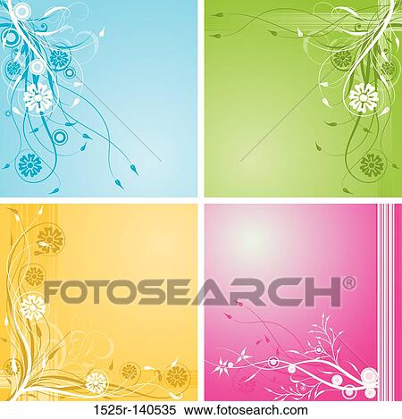 Stock Illustration - Floral backgrounds, vector. Fotosearch