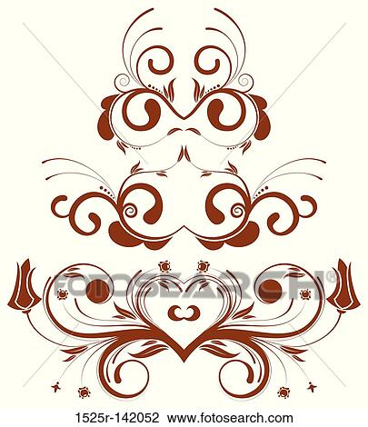 Floral border Drawing | 1525r-142052 | Fotosearch