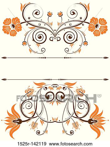 Floral border View Large Illustration Stock Illustration - Floral border. Fotosearch