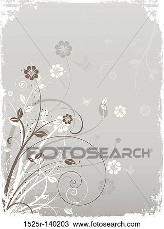 Drawing - floral design. Fotosearch