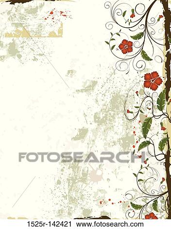 Clip Art - Floral frame. Fotosearch