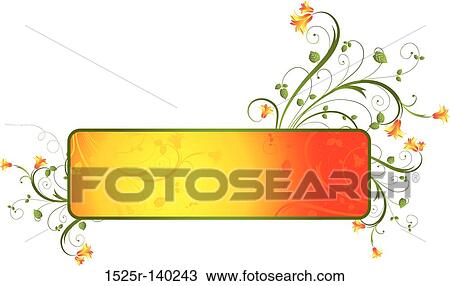 Drawing - floral frame. Fotosearch