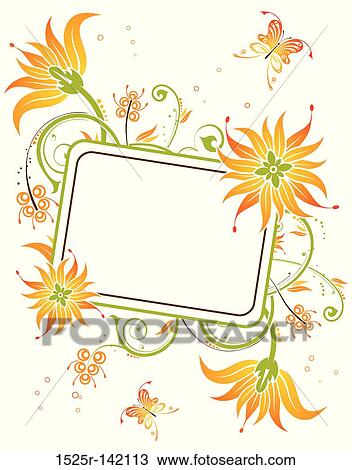Floral frame View Large Illustration Drawing - Floral frame. Fotosearch
