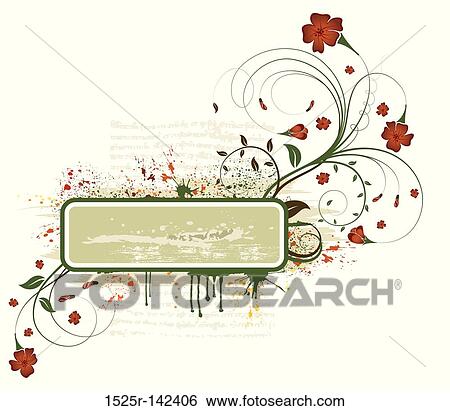 Floral frame View Large Illustration Stock Illustration - Floral frame. Fotosearch